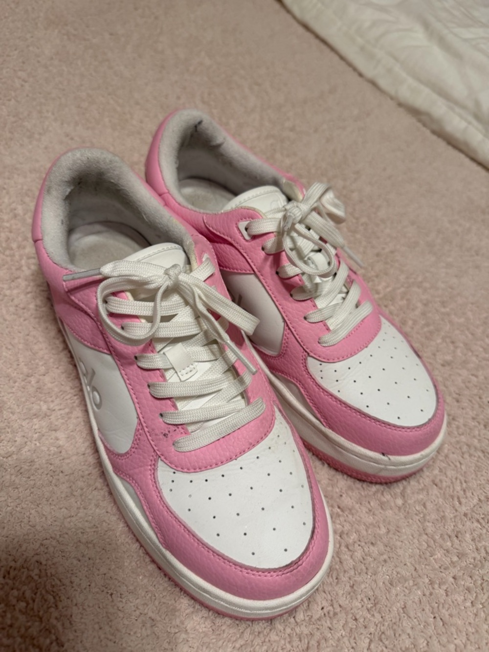 ALO Yoga Pink and White Women's Low-Top Sneakers